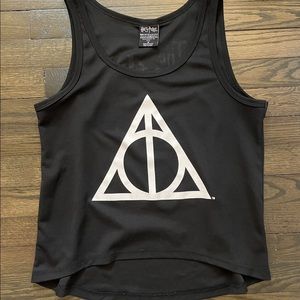 Harry Potter Official Deathly Hallows Black Tank Top Quick Dry